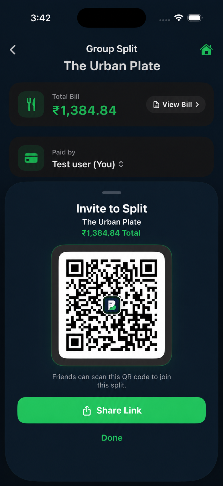 Invite friends via QR code